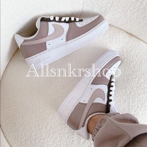 Nike Air Force 1 low custom brown cream